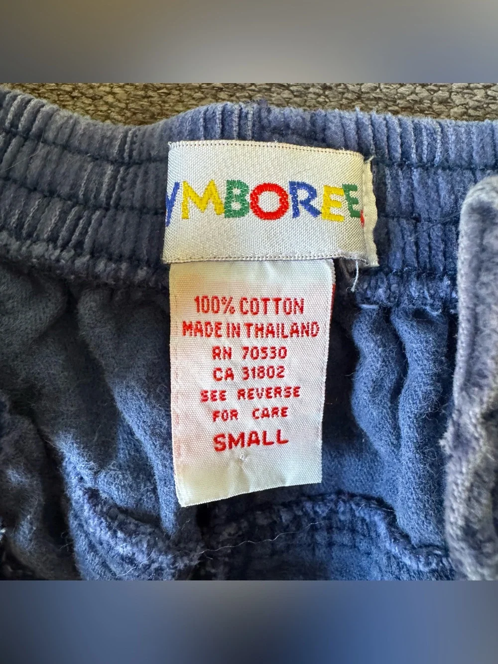 Vintage Gymboree Blue Corduroy Pull-On Pants Joggers Rainbow Tag Boy S/2T